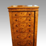 Victorian burr walnut Wellington chest - Image 4