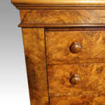 Victorian burr walnut Wellington chest - Image 5