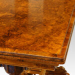 Victorian burr walnut card table - Image 10