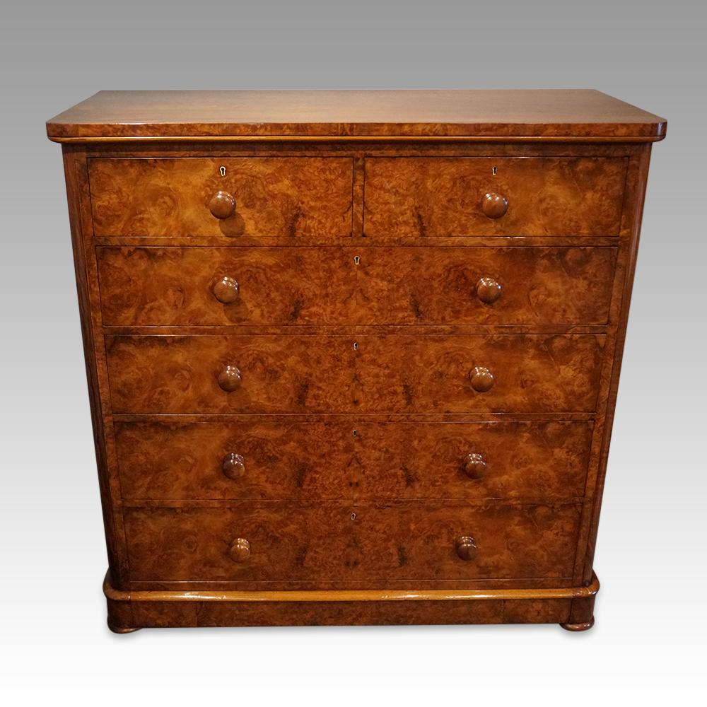 Victorian-burr-walnut-chest-of-drawers-2.jpg Victorian burr walnut chest of drawers - Image 1