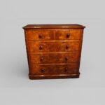 Victorian burr walnut chest of drawers - Image 9