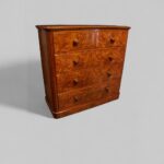 Victorian Burr Walnut Chest of Drawers – Elegant Antique Storage with Hidden Plinth Drawer - Image 7