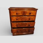 Victorian burr walnut chest of drawers - Image 5