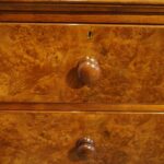 Victorian Burr Walnut Chest of Drawers – Elegant Antique Storage with Hidden Plinth Drawer - Image 5