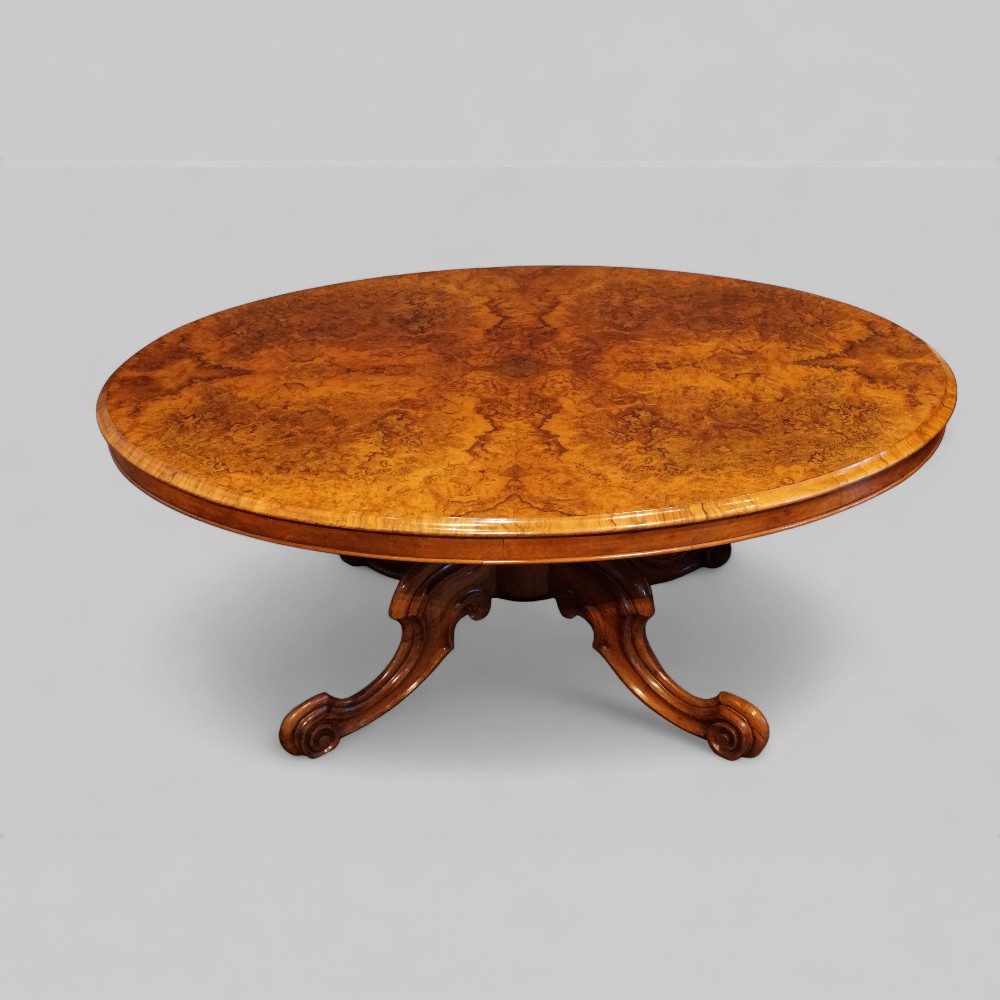Victorian-burr-walnut-coffee-table-4.jpg Victorian burr walnut oval coffee table - Image 1