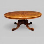 Victorian burr walnut oval coffee table - Image 4