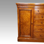 Victorian burr walnut dwarf housekeepers cupboard - Image 4
