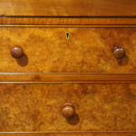 Victorian burr walnut linen press - Image 8