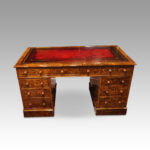 Victorian burr walnut pedestal desk