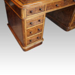 Victorian burr walnut pedestal desk - Image 12