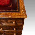 Victorian burr walnut pedestal desk - Image 11