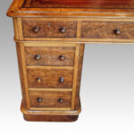 Victorian burr walnut pedestal desk - Image 10