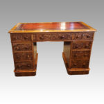 Victorian burr walnut pedestal desk - Image 7