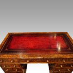 Victorian burr walnut pedestal desk - Image 6