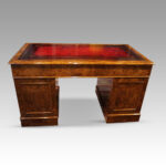 Victorian burr walnut pedestal desk - Image 4
