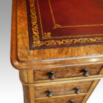 Victorian burr walnut pedestal desk - Image 6