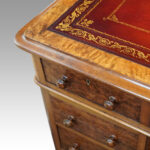 Victorian burr walnut pedestal desk - Image 3