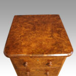 Victorian burr walnut pedestal chest - Image 6