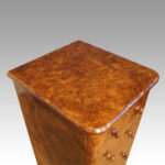 Victorian burr walnut pedestal chest - Image 5
