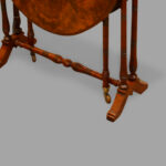 Victorian burr walnut small Sutherland table - Image 4