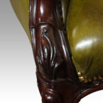 Victorian button back leather easy chair - Image 7