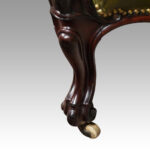 Victorian button back leather easy chair - Image 6
