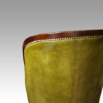 Victorian button back leather easy chair - Image 5