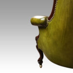 Victorian button back leather easy chair - Image 4
