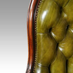 Victorian button back leather easy chair - Image 3