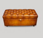 Victorian buttoned leather ottoman