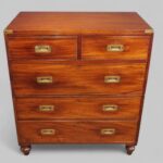 Victorian teak campaign chest