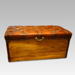 Victorian leather camphorwood ottoman