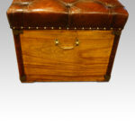 Victorian leather camphorwood ottoman - Image 5