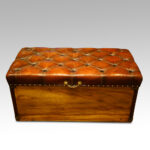 Victorian leather camphorwood ottoman - Image 3