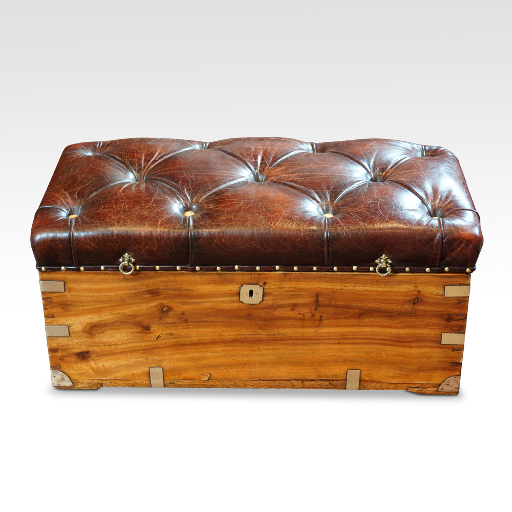 Victorian-camphorwood-and-leather-ottoman-1.jpg Victorian camphorwood and leather ottoman - Image 1