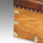 Victorian camphorwood and leather ottoman - Image 6