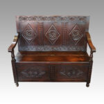 Victorian carved oak settle