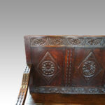 Victorian carved oak settle - Image 5