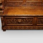 Victorian Carved Oak Settle - Image 7