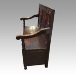 Victorian carved oak settle - Image 4