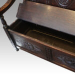 Victorian carved oak settle - Image 3