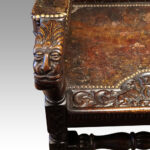 Antique carved oak throne chair - Image 9
