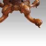 Victorian demi lune walnut card table - Image 4