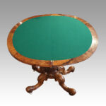 Victorian demi lune walnut card table - Image 3
