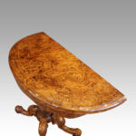 Victorian demi lune walnut card table - Image 2