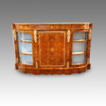 Victorian inlaid burr walnut credenza