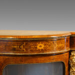 Victorian inlaid burr walnut credenza - Image 2