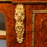 Victorian inlaid burr walnut credenza - Image 4