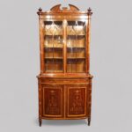 Victorian inlaid mahogany display cabinet