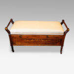 Victorian inlaid rosewood duet stool